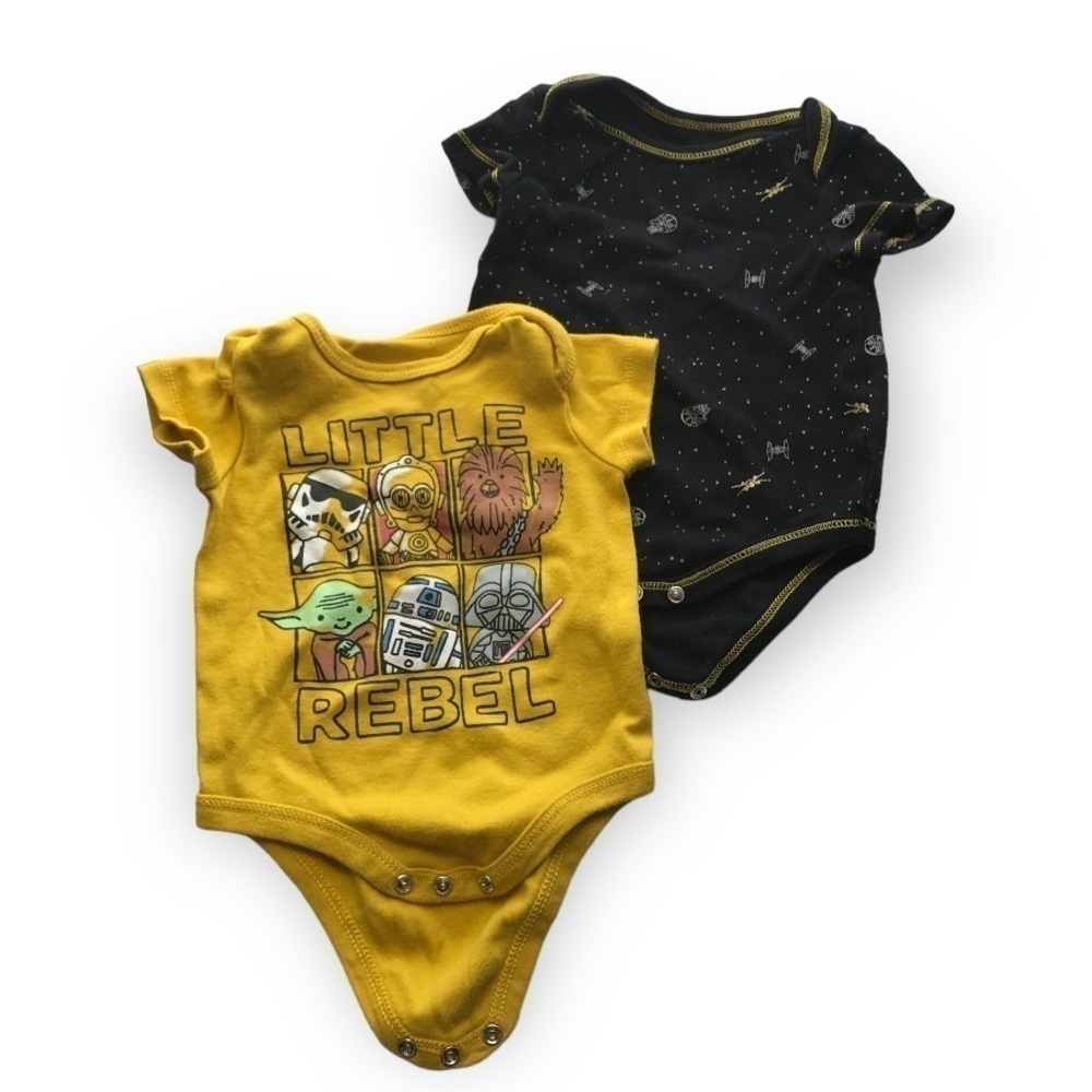 3/$15 Bundle of 2 Star Wars infant short sleeve onesie